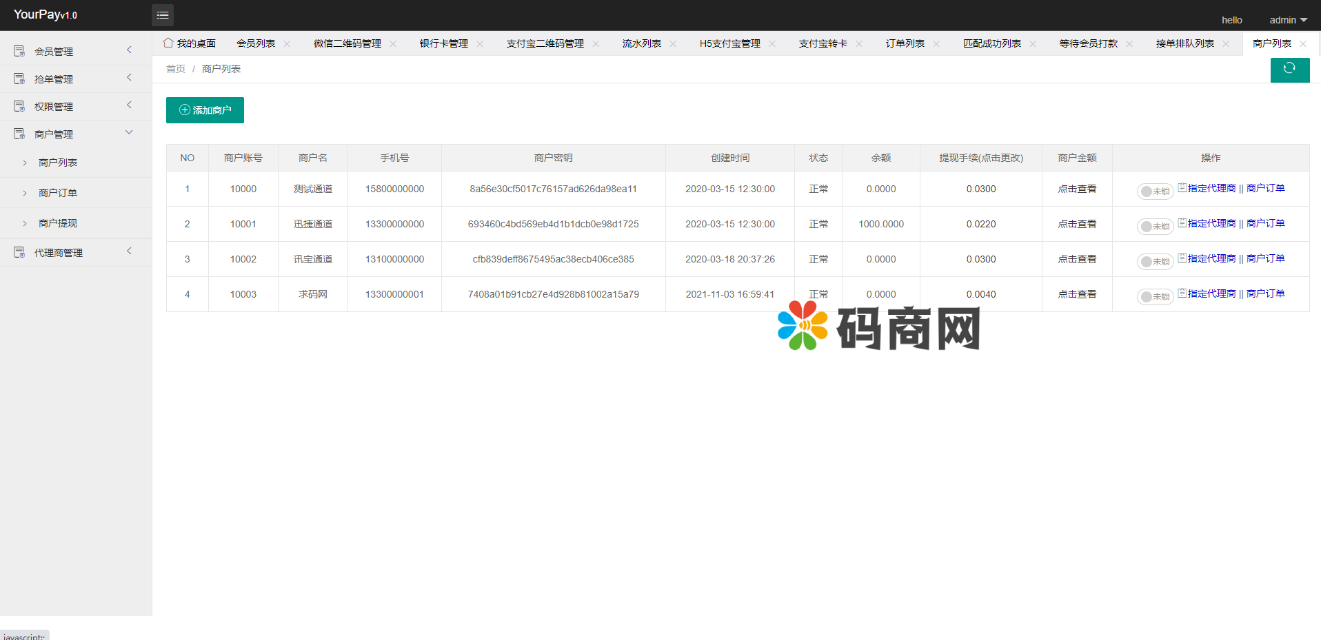 免签聚合支付系统/微信支付银行卡支付/支付宝转卡/支付宝H5