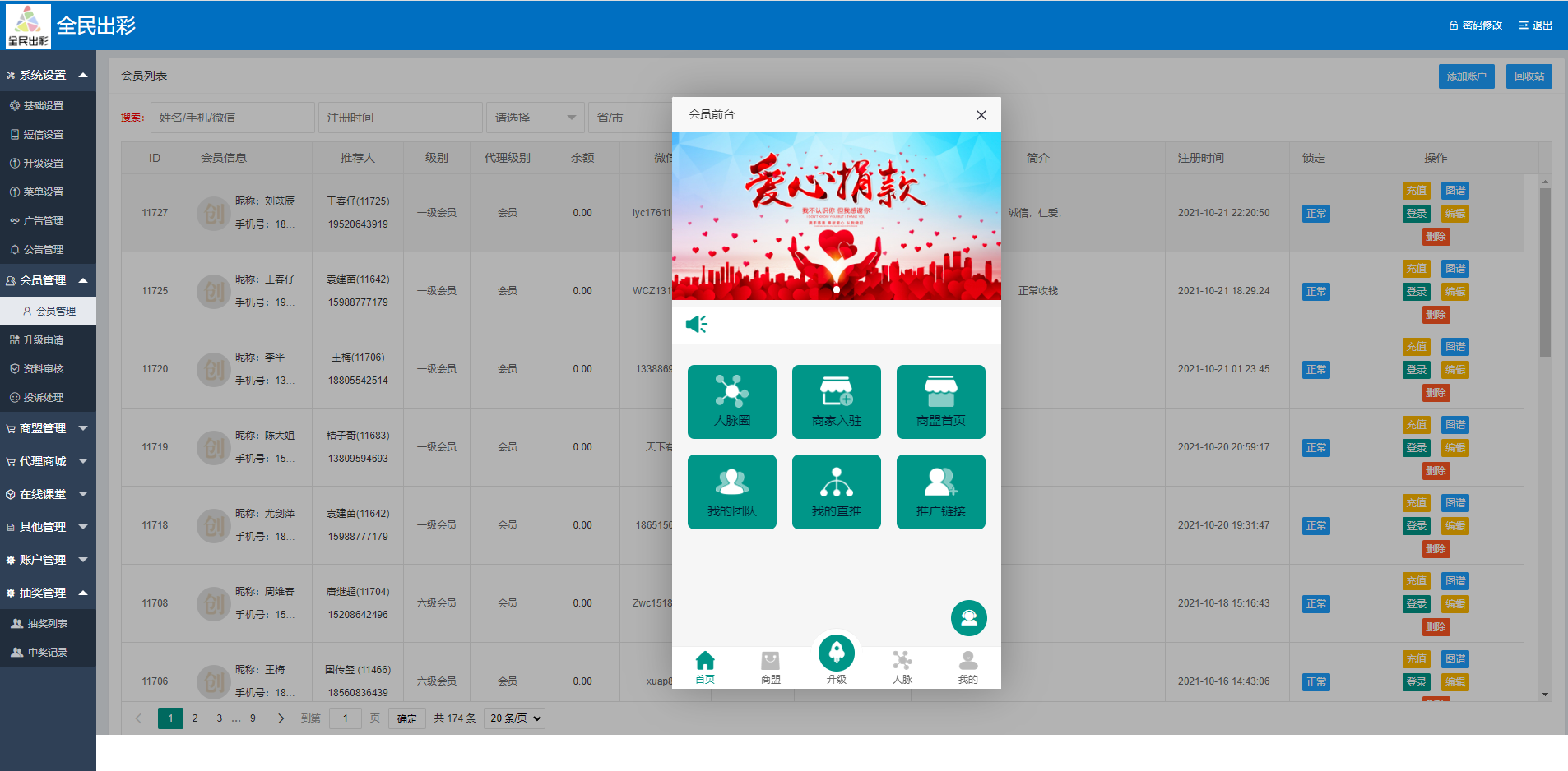 运营版创客新零售系统/超级人脉商城/全名出彩